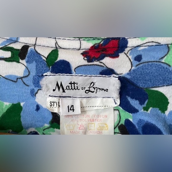 🥳SOLD🥳Vintage 1970’s. Matti of Lynne. Soft Floral Day Dress. CottonUS14. - Picture 4 of 5